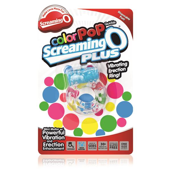 Screaming O Colour Pop Quickie Plus – Stretchy Vibrating Erection Ring with Clitoral Stimulator > Cock Ring > Vibrating