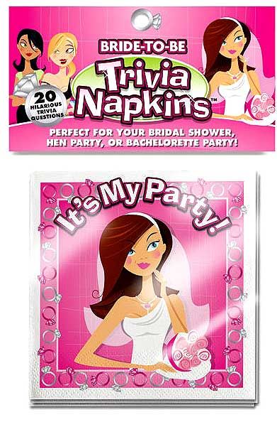 Bride To Be Trivia Napkins – Decorative Wedding-Themed Trivia Party Napkins > Novelties > Bachelor & Bachelorette Items