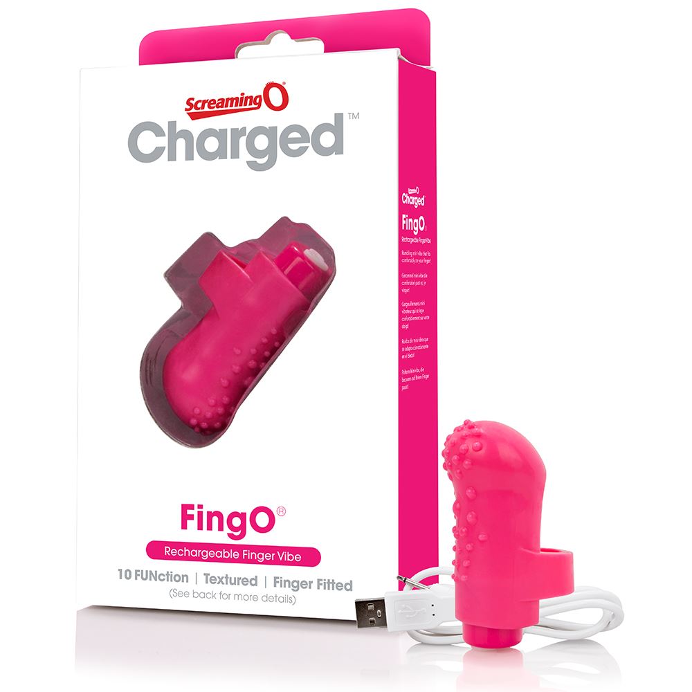 Charged Fing O Rechargeable Mini Finger Vibrator with Vooom Technology Silicone and ABS > Vibrators > Finger Vibrators