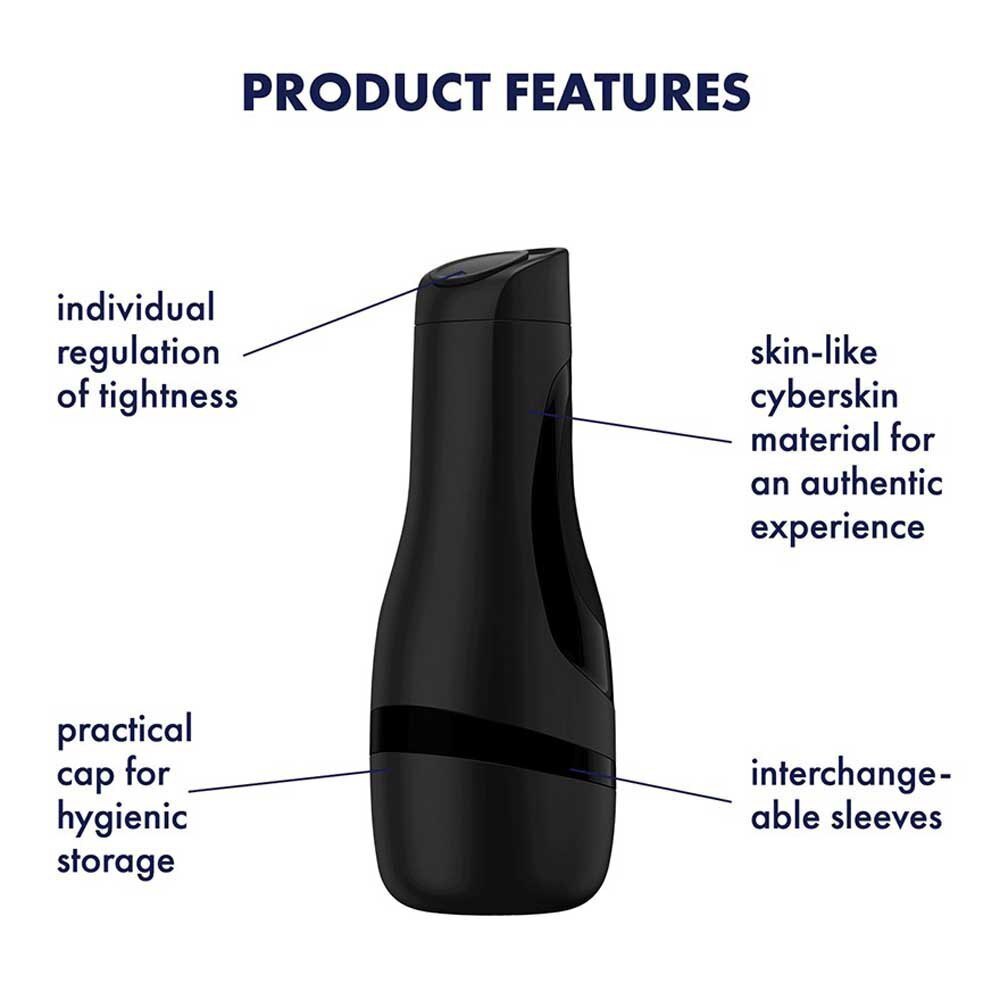 Satisfyer Men Classic Masturbator Black Discreet Sleeve > Sex Toys For Men > Masturbators