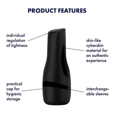 Satisfyer Men Classic Masturbator Black Discreet Sleeve > Sex Toys For Men > Masturbators
