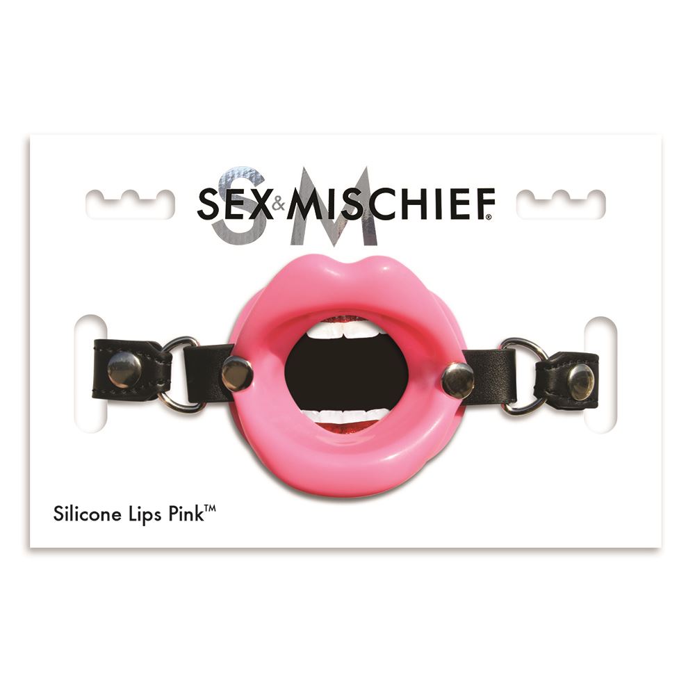 Sex & Mischief Silicone Lips Mouth Gag Adjustable Vegan Leather Strap 63.5 cm Mouth Gag > Bondage Gear > Gags and Bits