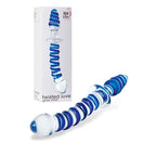 Adam & Eve Twisted Love Double Ended Raised Swirl Glass Dildo 24 cm Blue > Glass > Dildos