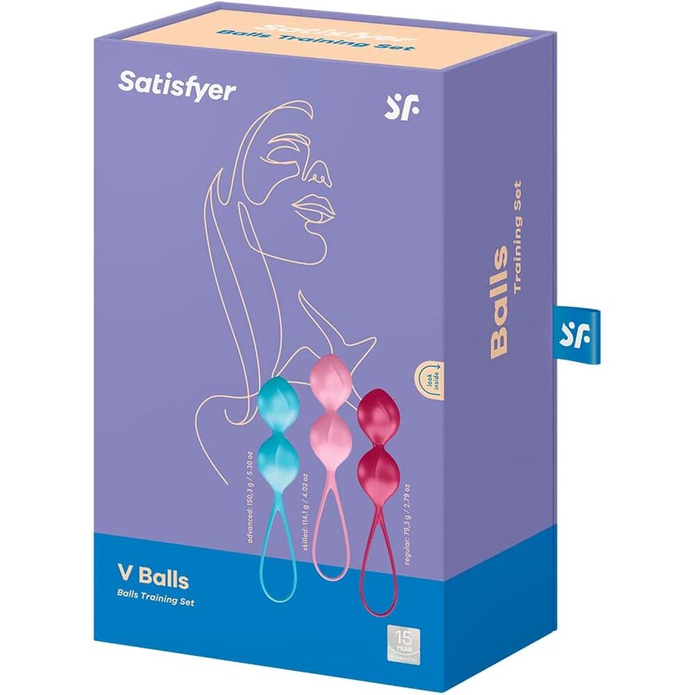 Satisfyer Set of 3 Weighted Double Kegel Training Balls – Silicone Kegel Balls > Sex Toys For Ladies > Kegel Exercise