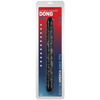Double Header 18 Inch Veined Dong Black – Large Double-Ended Dong > Dildos > Double Dildos