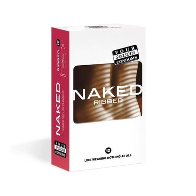Four Seasons Naked Ribbed Ultra Thin Ribbed and Lubed Condoms 12 Pack > Essentials > Condoms