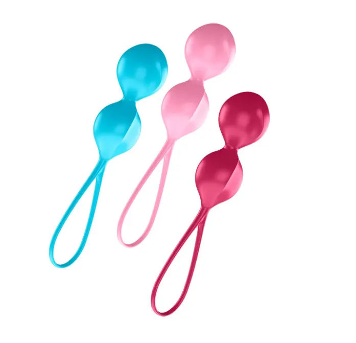 Satisfyer Set of 3 Weighted Double Kegel Training Balls – Silicone Kegel Balls > Sex Toys For Ladies > Kegel Exercise