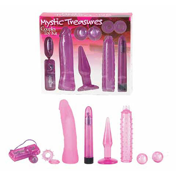 Mystic Treasures Couples Kit Seven Piece Set for Intimate Exploration Pink Kits