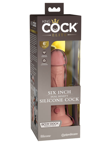 King Cock Elite 6 Inch Dual Density Silicone Dildo Flesh Dongs Realistic