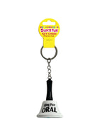 Cheeky Ring for Oral Fun Metal Bell Novelty Keychain with Bold Message White > Novelties > Gag Gifts