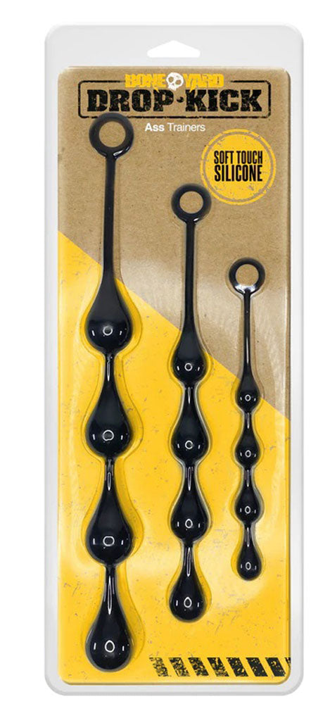 Drop Kick Silicone Beginner Ass Training Kit Three Piece Set > Anal Range > Anal Beads