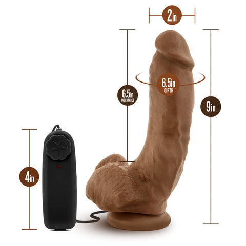 Loverboy - The Boxer - Mocha Brown 22.9 cm (9'') Vibrating Dong DONGS Vibrating