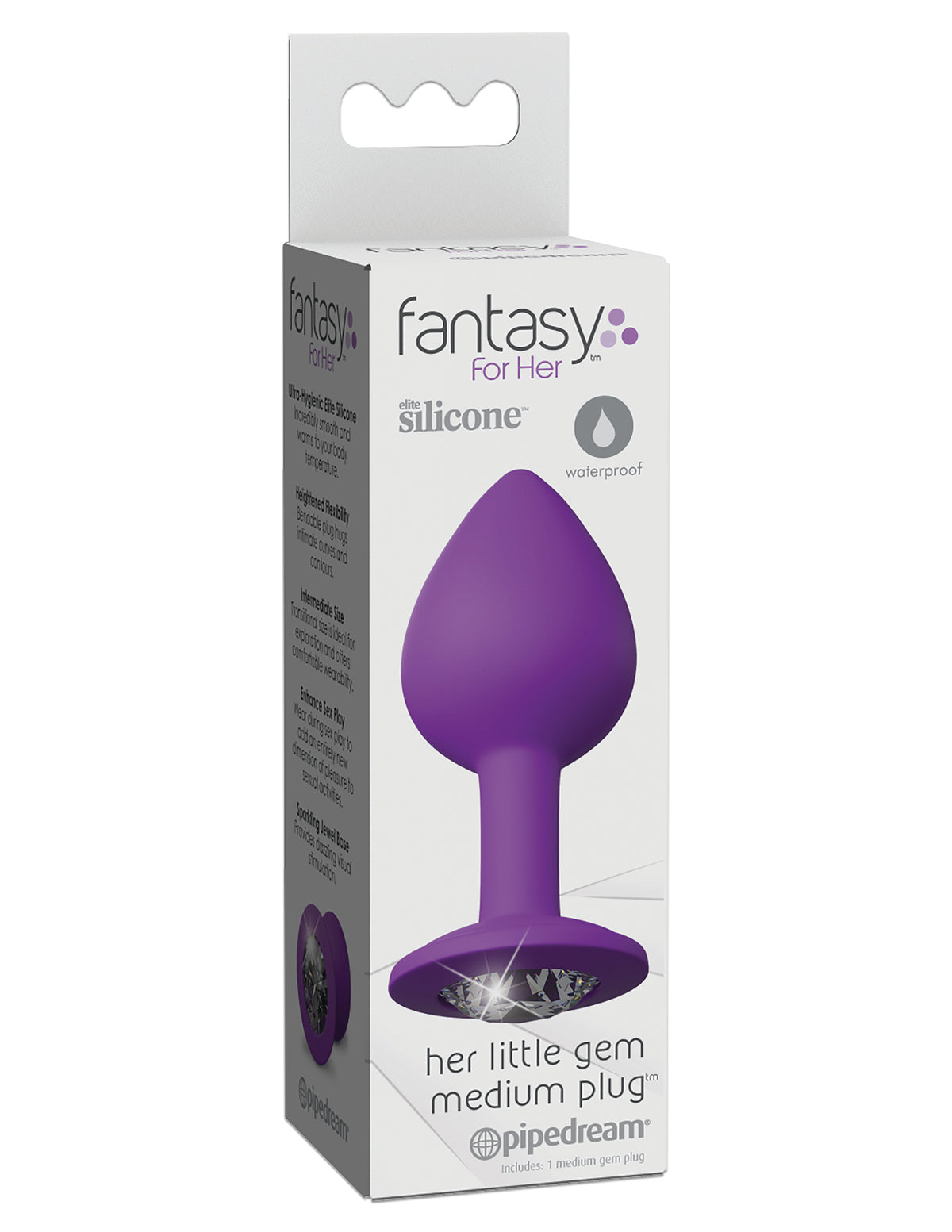 Fantasy For Her Little Gem Medium Plug Purple (8.1 cm) > Anal Range > Jewel Butt Plugs