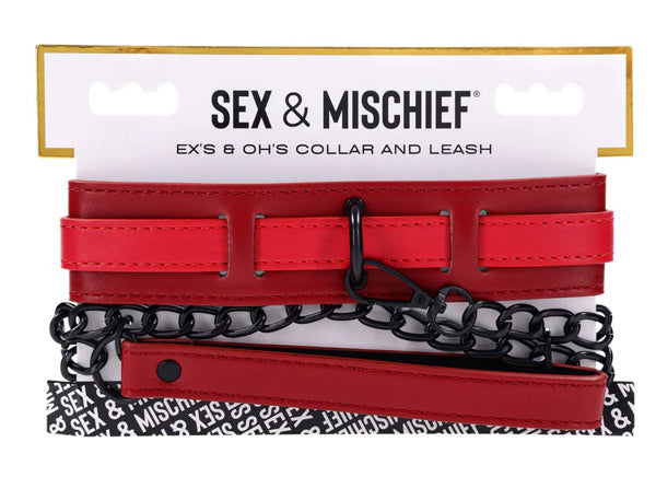 Sm Exs and Ohs Collar and Leash Neck Restraint Red > Bondage Gear > Collars & Leashes