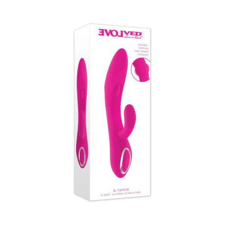 Evolved G-Tapper – USB Rechargeable Rabbit Vibrator with Dual Motors and Flexible G-Spot Shaft Pink > Vibrators > Ladies > Rabbit