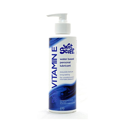 Wet Stuff Plain Water-Based Lubricant with Vitamin E Pump 270g Default Title Water Based Lube