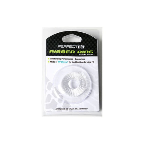 Perfect Fit Ribbed Clear Silicone Cock Ring Stretchy Aid > Sex Toys For Men > Love Rings