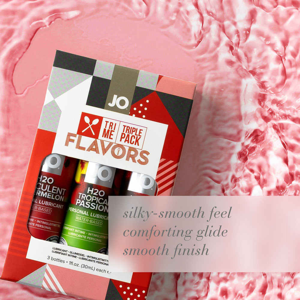 JO Tri-Me Triple Pack (Strawberry, Watermelon, Tropic Passion) – Flavored Lubricant Set 3 Pack 30ml ea Flavoured Lube