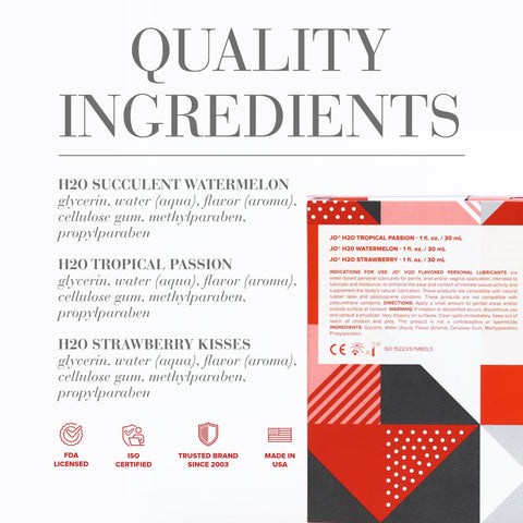 JO Tri-Me Triple Pack (Strawberry, Watermelon, Tropic Passion) – Flavored Lubricant Set 3 Pack 30ml ea Flavoured Lube