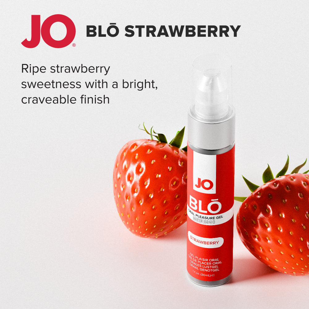 JO Blō Strawberry – Flavored Oral Pleasure Gel 30 ml Bottle Secondary image