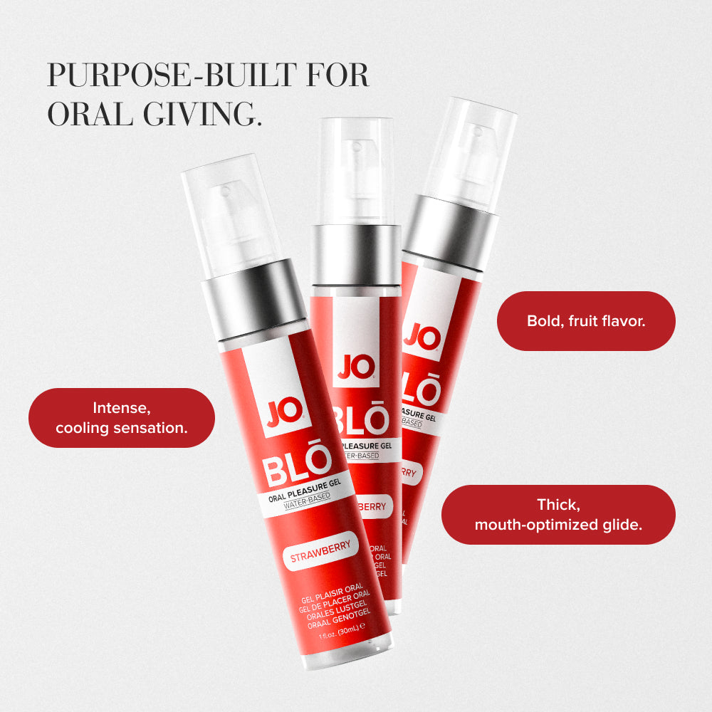 JO Blō Strawberry – Flavored Oral Pleasure Gel 30 ml Bottle > Lube > Oral Gels & Sprays
