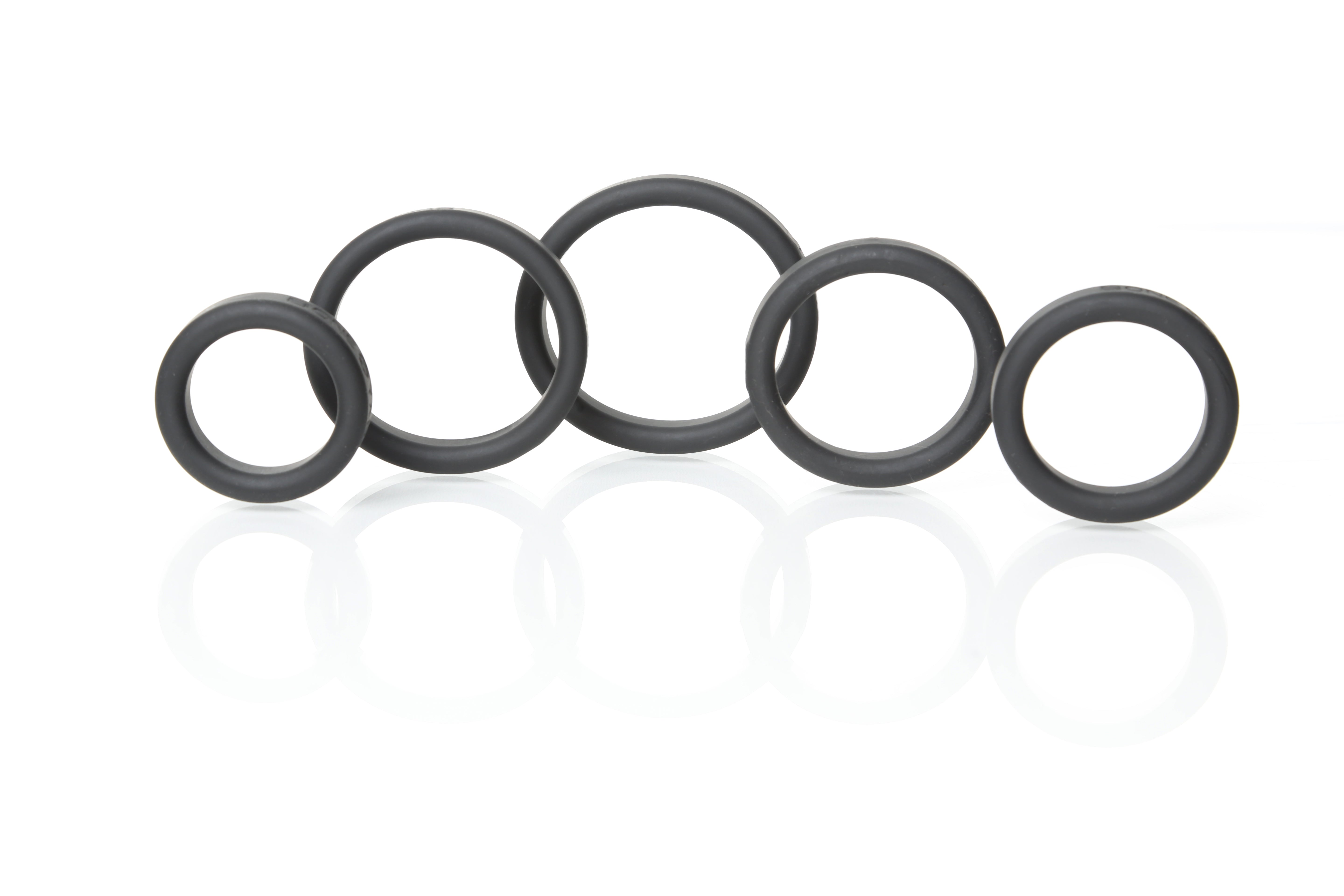 Boneyard Silicone Ring Five Piece Kit Black > Cock Ring > Sets