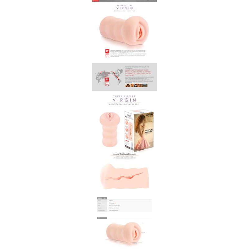 Kokos Three Sisters Virgin – Realistic Vagina Stroker > Sex Toys For Men > Masturbators > Manual