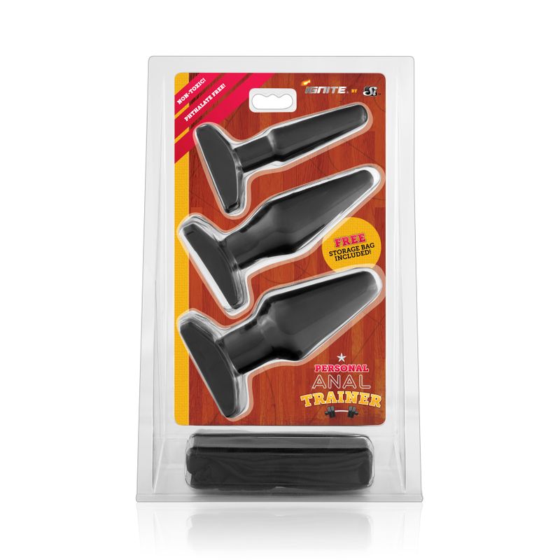 Anal Trainer Kit Black - 3 Sizes for Beginners > Anal Range > Butt Plug Kits
