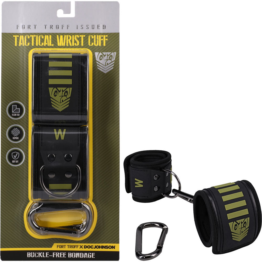 Fort Troff Tactical Wrist Cuffs (Black/Green) – Buckle-Free Neoprene-Lined Restraints Default Title > Bondage Gear > Restraints