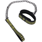 Fort Troff Tactical Collar and Leash (Black/Green) – Cushioned Bondage Restraint > Bondage Gear > Collars & Leashes