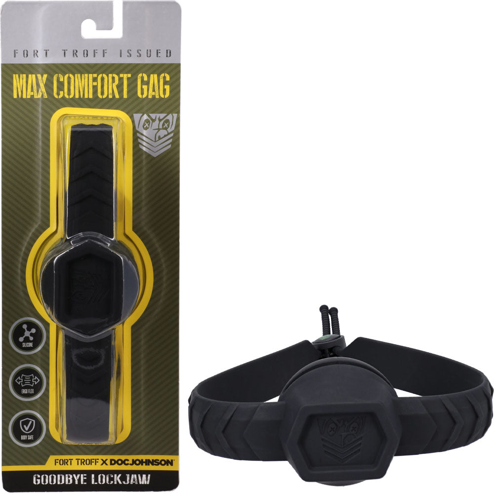 Fort Troff Max Comfort Gag – Silicone Mouth Restraint with EZ-Adjust Flex-Fit Strap Black > Bondage Gear > Gags and Bits