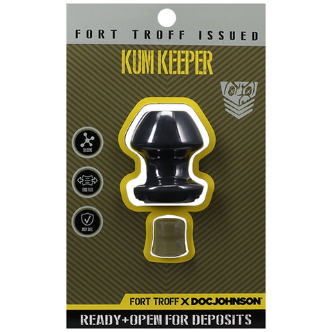 Fort Troff Kum Keeper Small Hollow Butt Plug with Removable Stopper Black > Anal Range > Tunnel and Stretchers