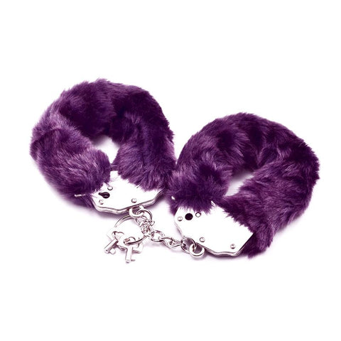 Fetish Pleasure Fluffy Hand Cuffs in Purple > Bondage Gear > Handcuffs