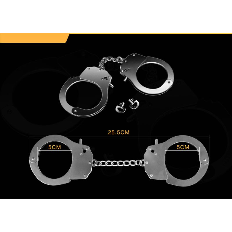Fetish Pleasure Metal Hand Cuffs in Silver > Bondage Gear > Handcuffs
