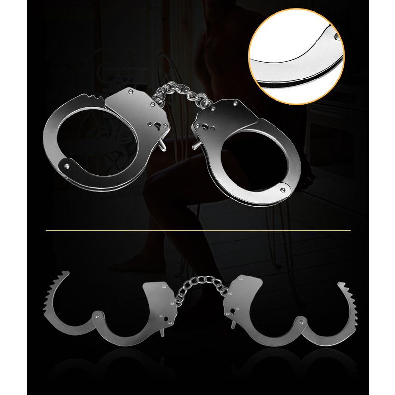 Fetish Pleasure Metal Hand Cuffs in Silver > Bondage Gear > Handcuffs
