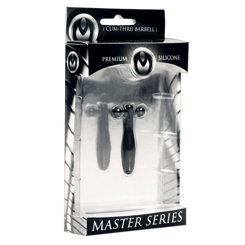 Silicone Cum Thru Barbell Penis Plug for Urethral Play Sounding Rods