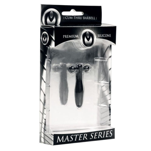 Silicone Cum Thru Barbell Penis Plug for Urethral Play Sounding Rods