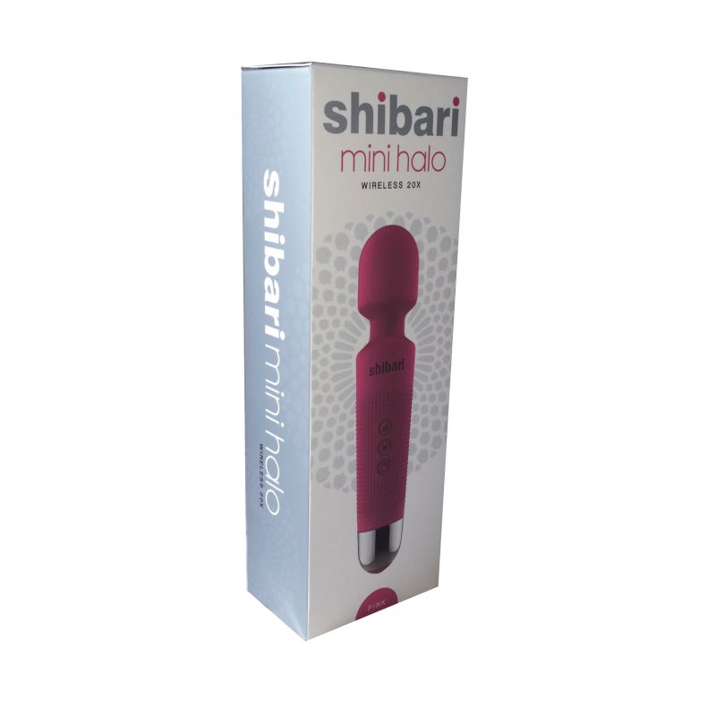 Shibari Mini Wand Halo (Pink) – Powerful Bendable Neck Wand Vibrator with 20 Vibration Patterns and 8 Speeds Electric Massager