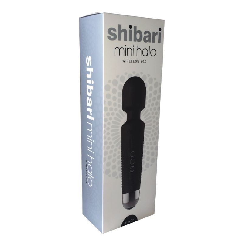 Shibari Mini Wand Halo (Black) – Powerful 20-Pattern Flexible Wand Vibrator Electric Massager