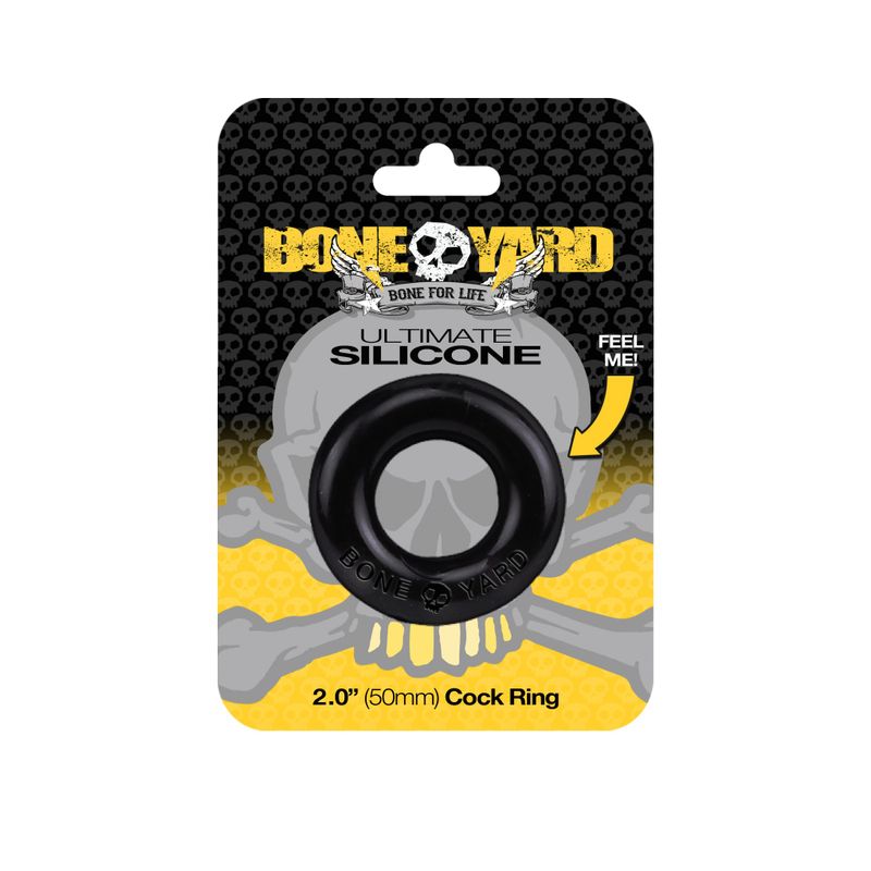 Boneyard Ultimate Silicone Cock Ring Black 20mm Internal Diameter > Cock Ring > Single