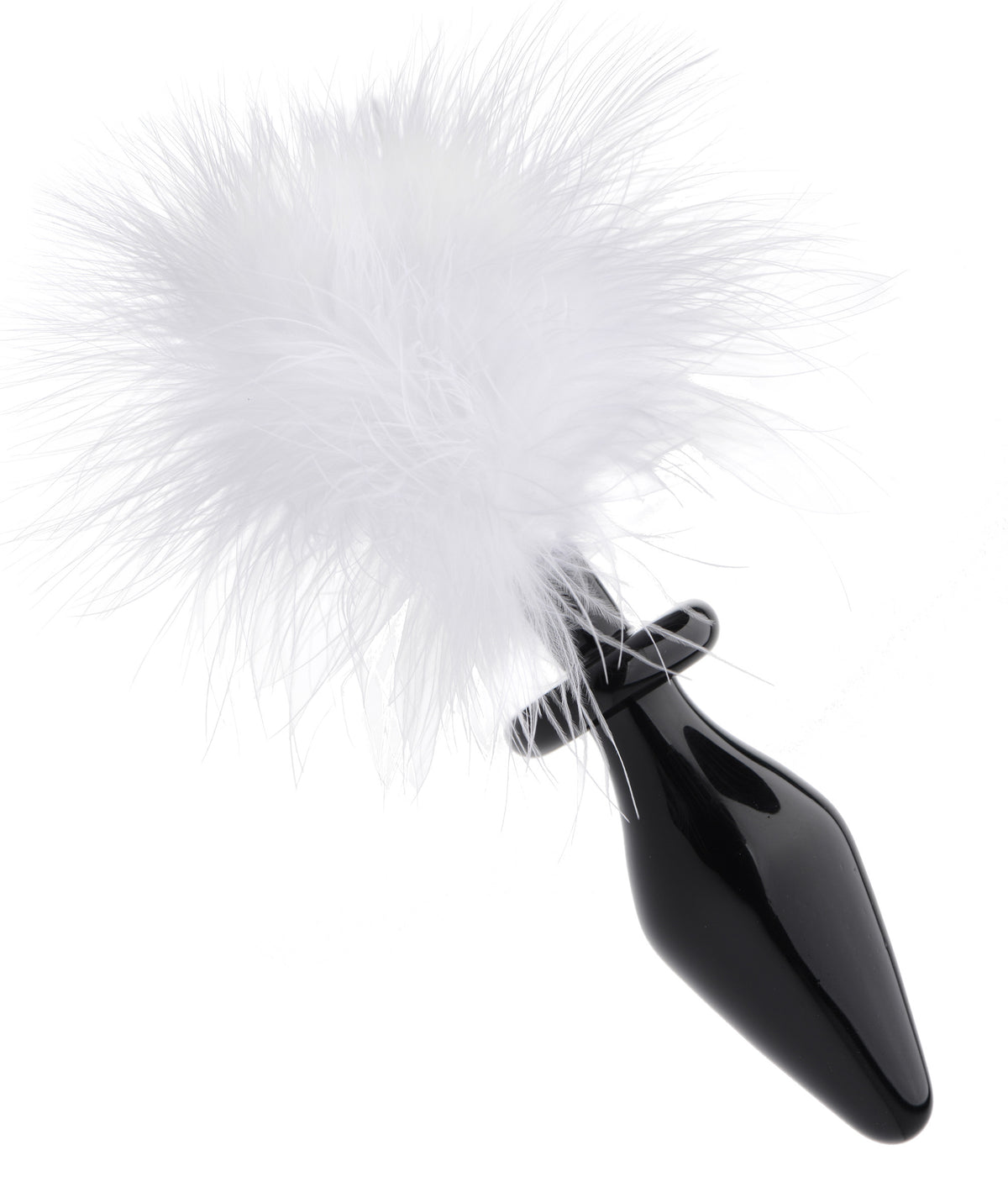White Fluffer Bunny Tail Glass Anal Plug – Glass Material Anal Plug (7 Inch) > Anal Range > Tail Butt Plugs