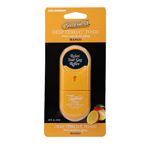 GoodHead Deep Throat Spray To-Go Mango 0.30 Fl Oz Oral Anesthetic Spray > Lube > Oral Gels & Sprays