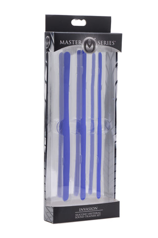 Invasion Silicone Urethral Sound Trainer Set – Body-Safe Flexible Silicone Urethral Sounds Blue > Sex Toys For Men > Sounding Rods