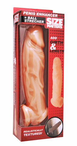 Size Matters Realistic Flesh Penis Enhancer and Ball Stretcher 8 SLEEVES