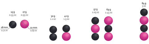 Geisha Balls Magnetic Set of 4 Sizes 15g to 27g KEGEL TOYS
