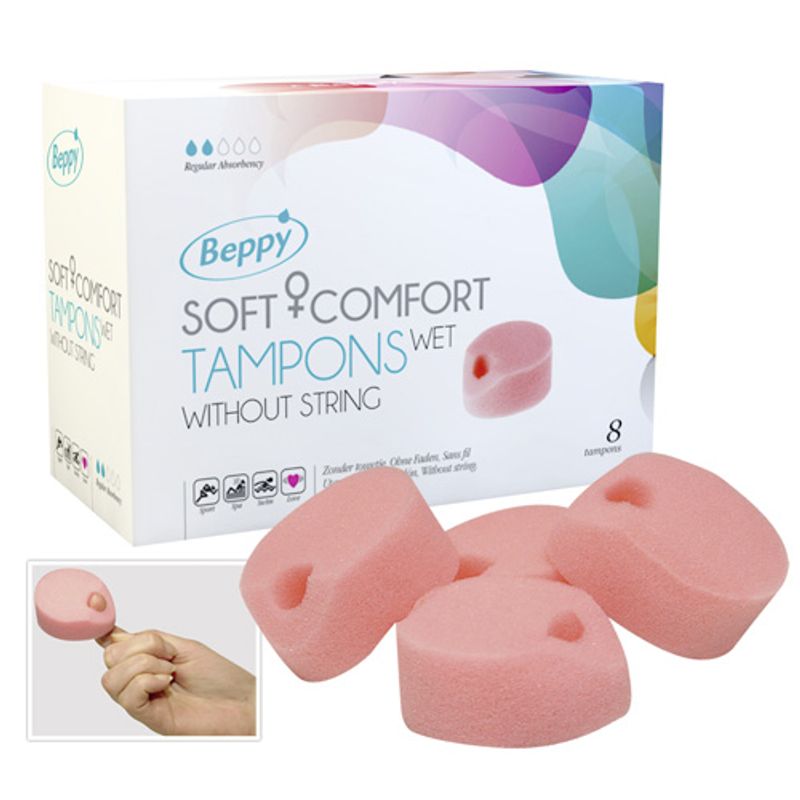 Joy Division Soft+Comfort Wet (8 Pieces) – Cordless Hygienic Sponges Default Title > Essentials > Menstrual Products Main image