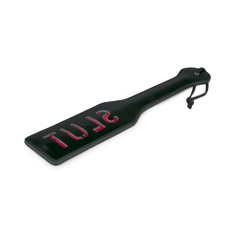 Paddle Slut Black Paddle – Comfortable and Effective Intimate Toy with Red Inscription > Bondage Gear > Paddles