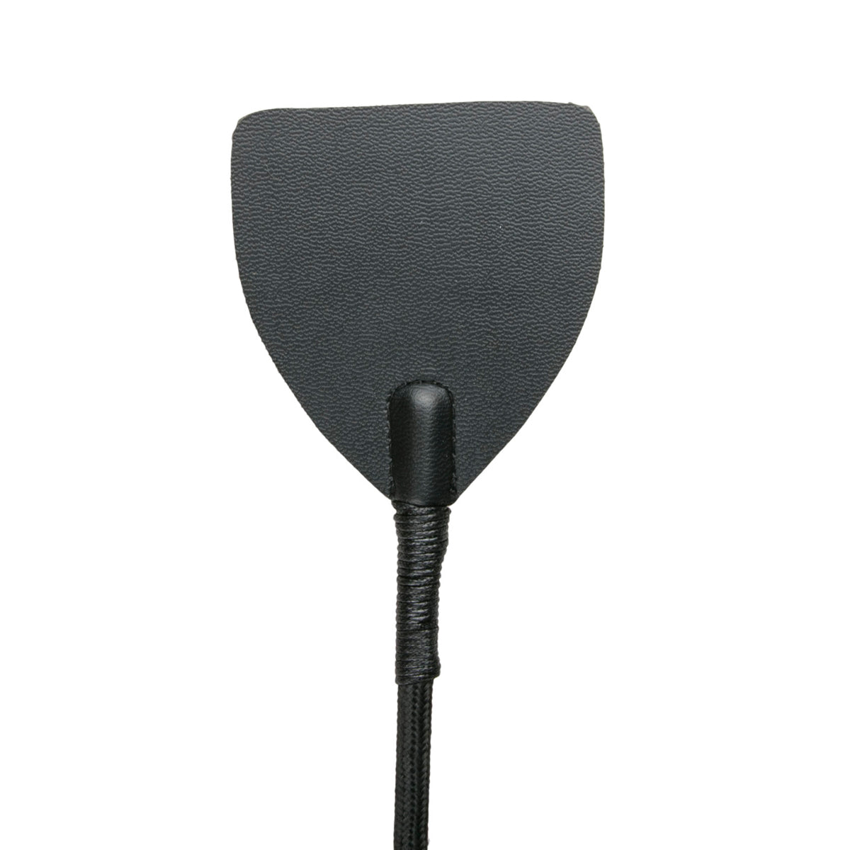 Wide Crop Whip in Black Leather for S and M Play Whips & Paddles