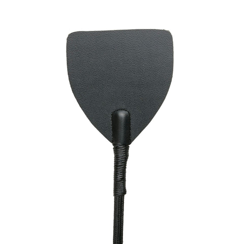 Wide Crop Whip in Black Leather for S and M Play Whips & Paddles