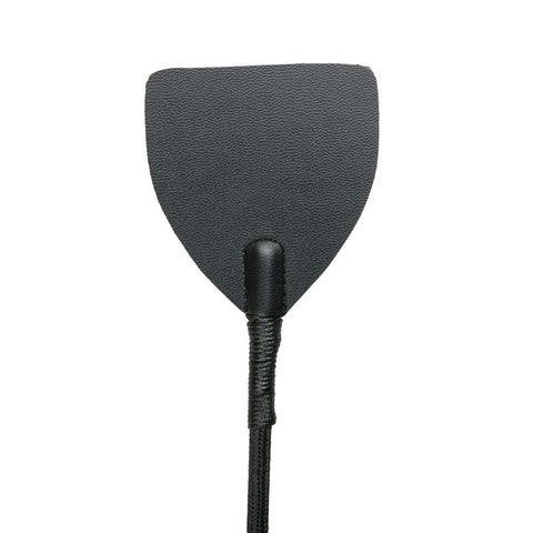 Wide Crop Whip in Black Leather for S and M Play Whips & Paddles